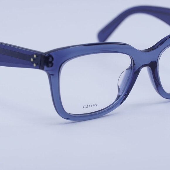 Celine CL41390/F 0BMP 00 Eyeglasses Blue 52mm Square Frame - Picture 2 of 10